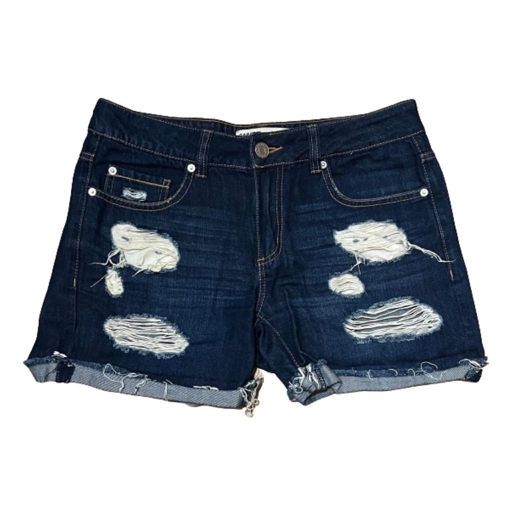 ☆ Distressed Dark Wash Denim Shorts ☆